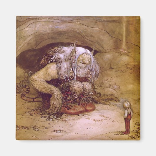 小さな少年とトロール マグネット (正面)