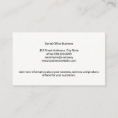 小さな少年の患者と笑顔を持つ歯科医 名刺 (裏面)