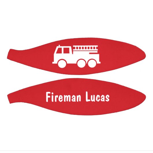 小さな少年の消防車の名前赤と白 ミニバスケットボール (パネル)