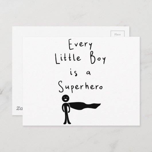 小さな少年はみなスーパーヒーローだ ポストカード (正面/裏面)