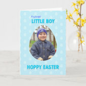 小さな少年 イースター カード (黄色い花)