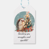 小さな尾とキラキラ光 ギフトタグ (正面)