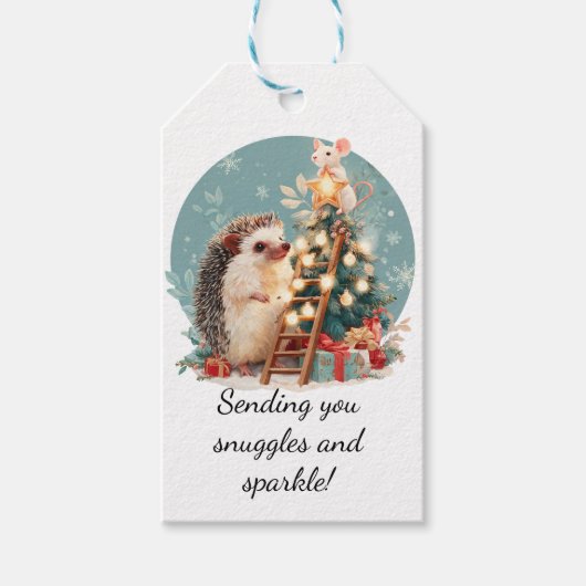 小さな尾とキラキラ光 ギフトタグ (正面)