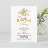 小さな山の花がベビーシャワーの途中  招待状 (スタンド正面)