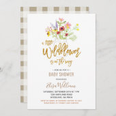 小さな山の花がベビーシャワーの途中 招待状 (正面/裏面)