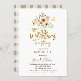小さな山の花がベビーシャワーの途中 招待状