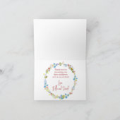 小さな山花が赤ちゃんシャワーの途中にある サンキューカード (内部)