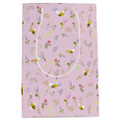 小さな山花が赤ちゃんシャワーの途中にある ミディアムペーパーバッグ (正面)