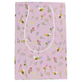 小さな山花が赤ちゃんシャワーの途中にある ミディアムペーパーバッグ