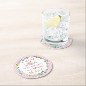 小さな山花が赤ちゃんシャワーの途中にある ラウンドペーパーコースター (インサイチュ)