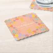 小さな山花が途中のパーティーコースター ペーパーコースター (アングル)