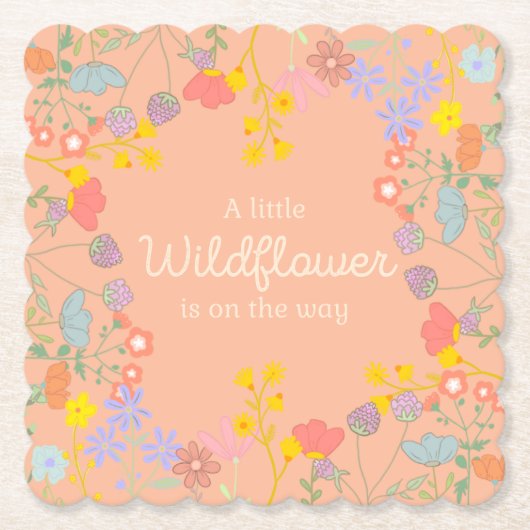 小さな山花が途中のパーティーコースター ペーパーコースター (正面)
