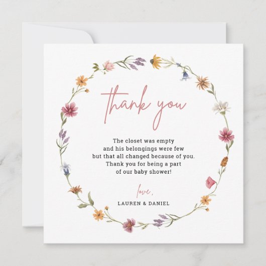 小さな山花が途中サンキューカード サンキューカード (正面)