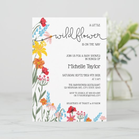 小さな山花が道を進んでいる男女兼用 招待状 (スタンド正面)