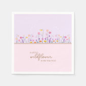 小さな山花の繊細なモダン赤ちゃんシャワー スタンダードカクテルナプキン (正面)