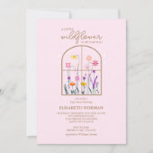 小さな山花の繊細なモダン赤ちゃんシャワー 招待状 (正面)