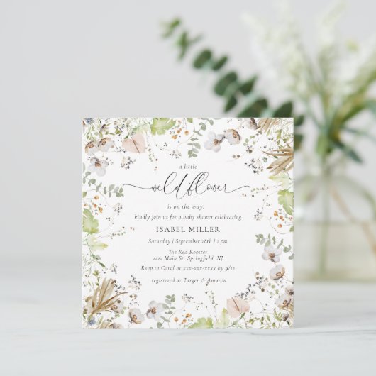 小さな山花書道の赤ちゃんシャワー 招待状 (スタンド正面)