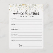 小さな山花黄色の水色の赤ちゃんシャワー エンクロージャーカード (正面)