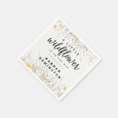 小さな山花黄色の水色の赤ちゃんシャワー スタンダードカクテルナプキン (角)