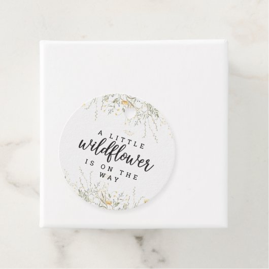 小さな山花黄色の水色の赤ちゃんシャワー フェイバータグ (インサイチュ)