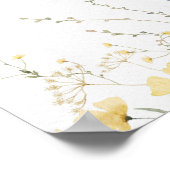 小さな山花黄色の水色の赤ちゃんシャワー ポスター (角)