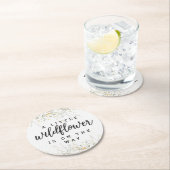 小さな山花黄色の水色の赤ちゃんシャワー ラウンドペーパーコースター (インサイチュ)