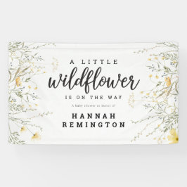 小さな山花黄色の水色の赤ちゃんシャワー 横断幕