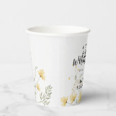 小さな山花黄色の水色の赤ちゃんシャワー 紙コップ (右)