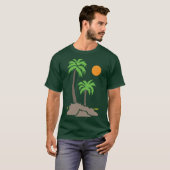 小さな島のヤシの木と太陽 iso tシャツ (正面フル)