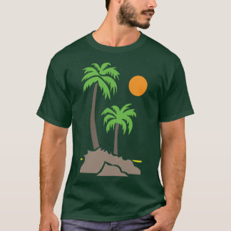 小さな島のヤシの木と太陽 iso tシャツ