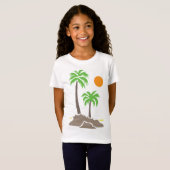 小さな島のヤシの木と太陽 iso tシャツ (正面フル)