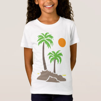 小さな島のヤシの木と太陽 iso tシャツ