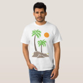 小さな島のヤシの木と太陽 iso tシャツ (正面フル)