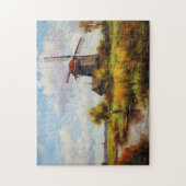 小さな川で風車のチャームを捉える ジグソーパズル (縦)