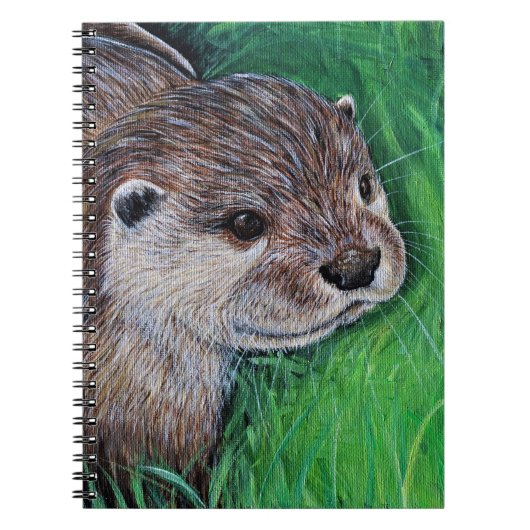 小さな川のカワウソの絵 ノートブック (正面)