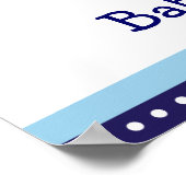 小さな帆船パーソナライズされた赤ちゃんシャワー旗 ポスター (角)