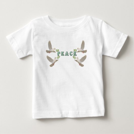小さな平和の使者 ベビーTシャツ (正面)