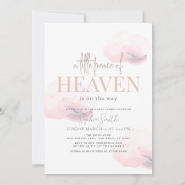 小さな平和の天国ガールピンク雲の赤ちゃんシャワー 招待状