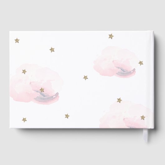 小さな平和の天国ピンククラウドガールベビーシャワー ゲストブック (裏面)