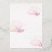 小さな平和の天国ピンククラウドガールベビーシャワー 箔招待状 (裏面)