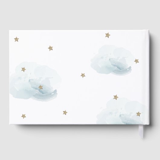 小さな平和の天国ブルークラウドボーイベビーシャワー ゲストブック (裏面)