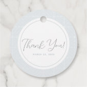 小さな平和の天国ブルークラウドボーイベビーシャワー フェイバータグ (裏面)