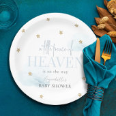 小さな平和の天国ブルーボーイベビーシャワー ペーパープレート