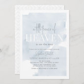 小さな平和の天国ボーイブルースカイ赤ちゃんシャワー 招待状 (正面/裏面)