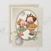 小さな幼児ヴィンテージイラストレーションはがき ポストカード (正面/裏面)