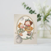 小さな幼児ヴィンテージイラストレーションはがき ポストカード (スタンド正面)