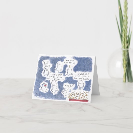 小さな幽霊が映画のグリーティングカードに移動 カード (正面)