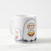 小さな幽霊のハロウィン コーヒーマグカップ (正面左)