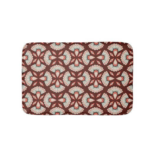 小さな幾何学的なモチーフ:装飾テキスタイルパターン バスマット (正面)