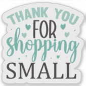 小さな店舗でのお買い物に感謝 シール (正面)